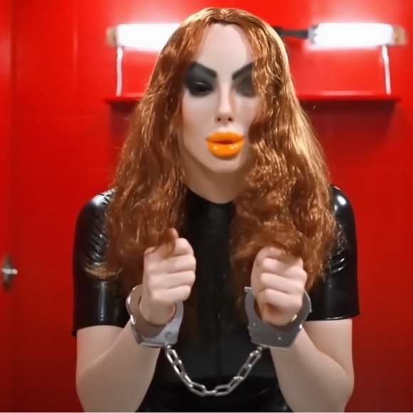 Sissy Crossdresser Female masking Mask Fetish Cosplay with hair - Picture 4 of 8